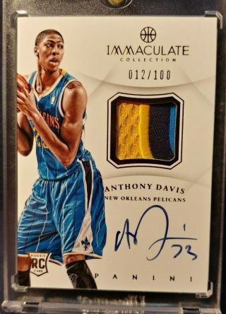 Anthony Davis 2012 - 13 Immaculate Rookie Patch Auto 12/100 Pelicans/lakers