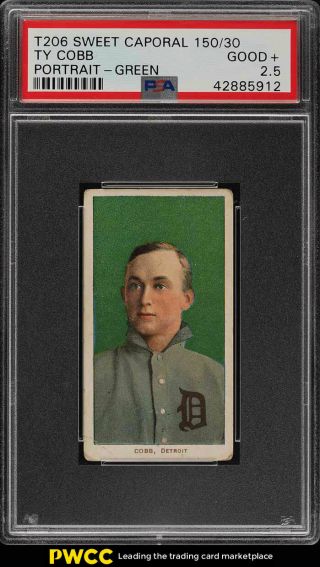 1909 - 11 T206 Ty Cobb Green Portrait Psa 2.  5 Gd,  (pwcc)