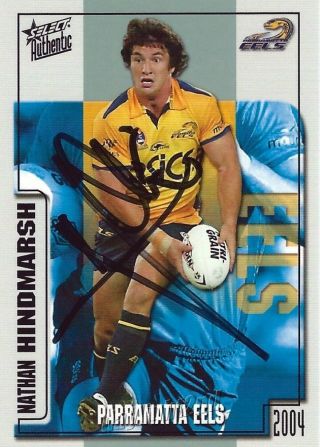 ✺signed✺ 2004 Parramatta Eels Nrl Card Nathan Hindmarsh