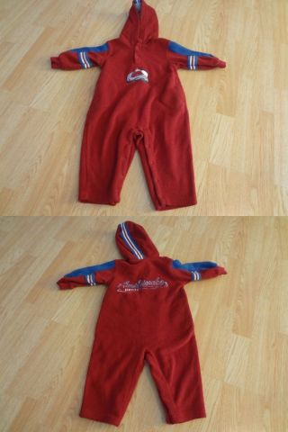 Infant/baby Colorado Avalanche 18 Mo Hooded Outfit Fleece Romper Adidas