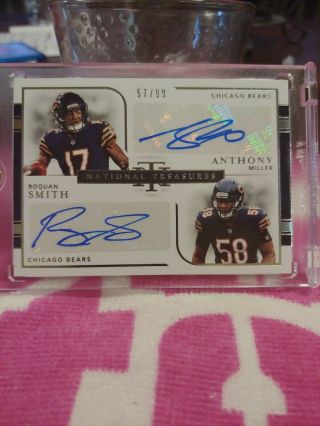 2018 National Treasures Dual Rookie Auto Anthony Miller/roquan Smith /99