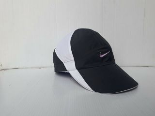 Nike Dri - Fit Black - White Cap Hat Purple Logo 2 Colors Adjustable Sz.  For Women 
