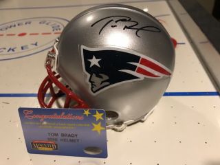 Tom Brady Signed Mini Helmet England Patriots Autograph Mounted Memories