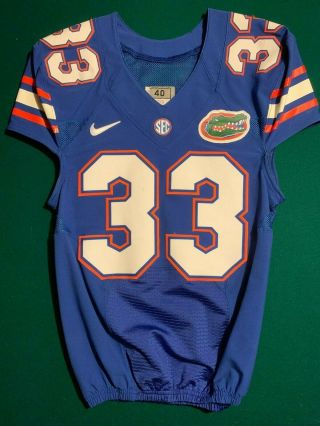 Florida Gators 2016 Size 40 Blue Nike Game Worn Jersey 33