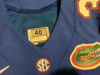 Florida Gators 2016 Size 40 Blue Nike Game Worn Jersey 33 3