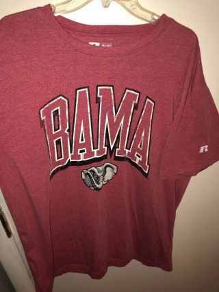 Vintage Alabama Crimson Tide Bama Russell Athletic T Shirt Usa.  Distressed Logo