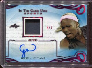 2019 Leaf Itg Game Serena Williams Auto Game Worn Swatch Ed 4/5