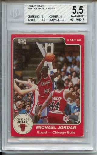 Michael Jordan Rookie Card 1984 - 85 Star 101 Xrc Bgs 5.  5 Ex,  W/ 3x 7,  Subgrades