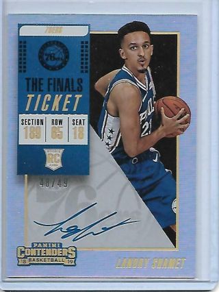 2018 - 19 Landry Shamet Panini Contenders Rookie Rc The Finals Ticket Auto 48/49