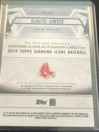 2019 Topps Diamond Icons David Ortiz Auto Autograph Card /25 2