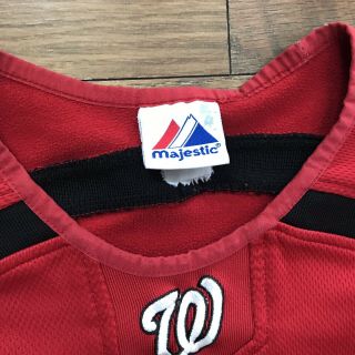 Majestic Washington Nationals Mens Medium Baseball Warm Up Long Sleeve Shirt Red 4