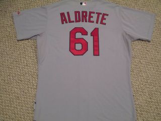 2011 Mike Aldrete Size 48 St.  Louis Cardinals Game Jersey Issued Road Gray Mlb