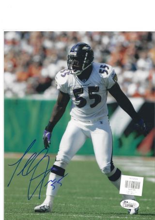 Nfl Baltimore Raven Terrell Suggs 55 Autographed Picture 8 " X 10 " Jsa