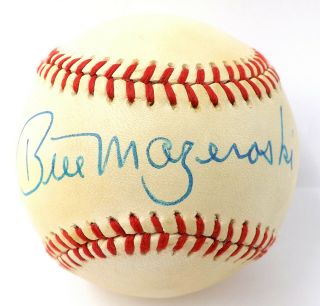 Bill Mazeroski Signed Autograph Official National League Baseball W/display N17