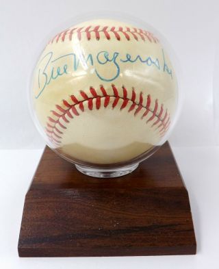 Bill Mazeroski Signed Autograph Official National League Baseball w/Display N17 2