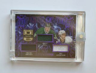 2018 - 19 Leaf Ultimate The Rule Of 3 Purple Spectrum Gretzky Hull Lafontaine 7/7