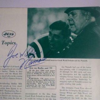 Nov 27,  1966 AFL Football Program KC Chiefs at NY Jets - 29 Jets Signed Autographs 3