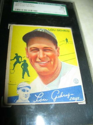 1934 Goudey 37 Lou Gehrig SGC 30 Good 2 4