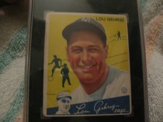 1934 Goudey 37 Lou Gehrig SGC 30 Good 2 7