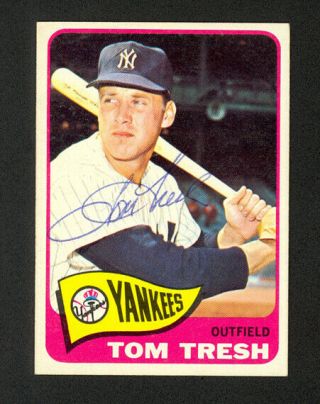 1965 Topps Tom Tresh 440 - York Yankees - Signed Autograph Auto - Ex - Mt