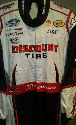 2011 - 12 Jacques Villeneuves NASCAR Discount Tires Race Worn Firesuit Alpinestar 3
