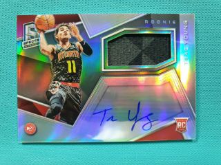 2018 - 19 Spectra Trae Young 142/299 Auto Rookie Rc Jersey Autograph Jf