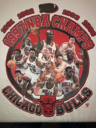Rare Vintage 1997 Nba Finals Chicago Bulls Shirt Jordan Rodman Pippen Basketball