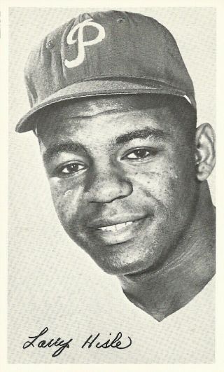 Rare Rookie Larry Hisle 1969 Philadelphia Phillies Team Issue Post Card