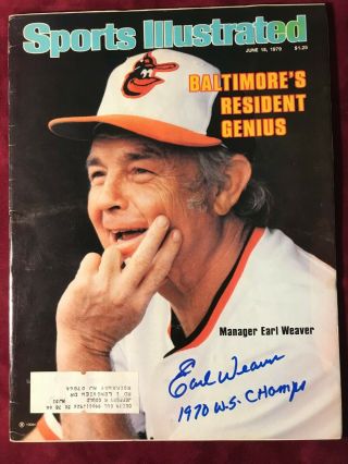 Earl Weaver Baltimore Orioles Autographed Sports Illustrated W 1970 Ws Champs