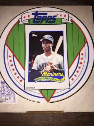 Ken Griffey Jr.  1989 Topps 41t 8 1/2” Collector Plate Limited Edition 31211