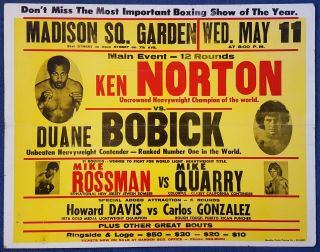 1977 Ken Norton V Duane Bobick On - Site Boxing Poster (muhammad Ali Joe Frazier)