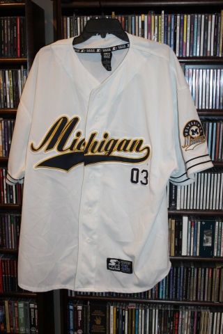 University Of Michigan Wolverines Starter Baseball Jersey Stitched Xl (b151)