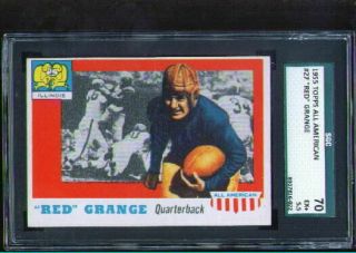 1955 Topps All - American Football 027 Red Grange Sgc 5.  5 Hof