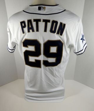 2014 San Diego Padres Troy Patton 29 Game Issued White Jersey Jc Patch