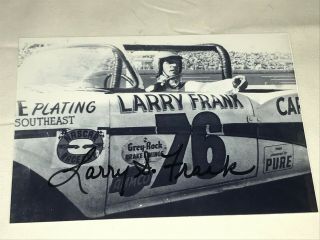 Larry Frank Nascar Convertibles 76 Vintage Shot 1959 Daytona Autographed Photo
