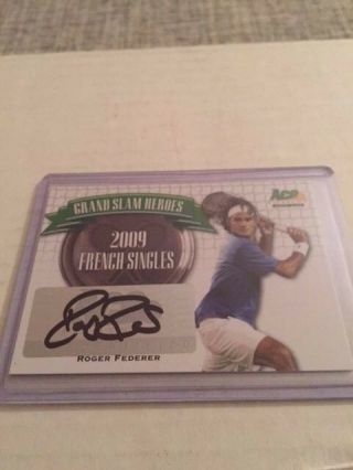 2013 Ace Authentic Grand Slam Heros Autograph Roger Federer 2009 French Open