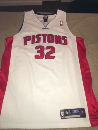 Richard Rip Hamilton 32 Pistons Authentic Reebok Game Jersey Sz 44 Rare