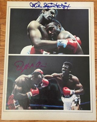 Boxing Michael Spinks Vs.  Dwight Qawi Color Photo Autograph Signed By Both 1983