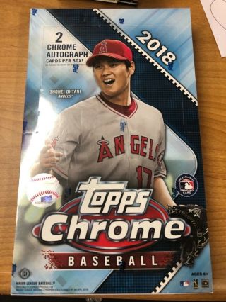 2018 Topps Chrome Baseball Hobby Box 2 Autographs Autos Acuna? Ohtani?