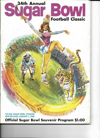 1968 Sugar Bowl Program Lsu - Wyoming Tigers Spoil Cowboys Perfect Season