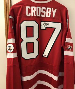 2010 Sidney Crosby Signed Authentic Olympic Team Canada " Golden Goal " Jersey