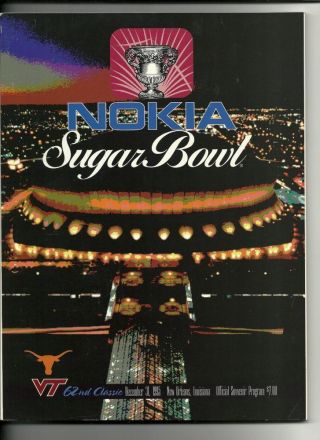 1996 Sugar Bowl Game Program Texas Virginia Tech