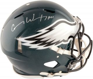 Carson Wentz Philadelphia Eagles Autographed Riddell Speed Helmet - Fanatics