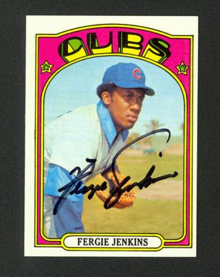 1972 Topps Fergie Jenkins 410 - Chicago Cubs - Signed Autograph Auto -