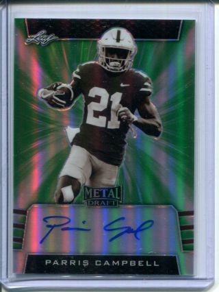 Parris Campbell 2019 Leaf Metal Draft Auto Autograph Green 4/10 Ohio State