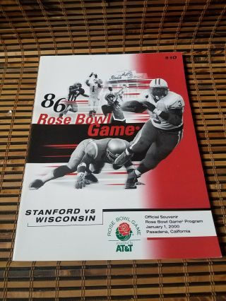 2000 Rose Bowl Program - University Of Wisconsin Badgers Vs Stanford Football