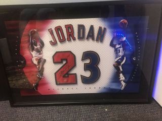 Michael Jordan Signed And Framed Wizards And Bulls Memorabilia Desplay