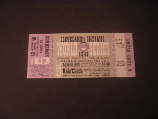 1948 Cleveland Indians Game 5 Lower Box World Series Ticket Stub 3