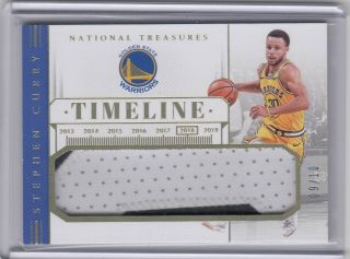 18 - 19 National Treasure Basketball Stephen Curry 9/10 Timeline Patch Warriors