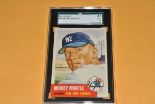 1953 Topps Mickey Mantle 82 Sgc 45 Very Good,  3.  5 Iconic Card Well Centered